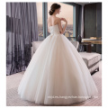 OEM 2017 elegante fuera de hombro princesa blanca Tulle encaje vestido de boda vestido de baile por debajo de 100